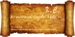 Krautheim Cecílián névjegykártya